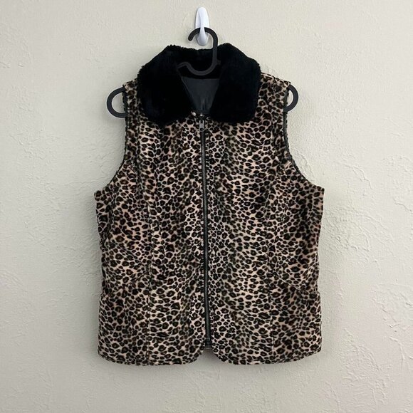 Leopard print faux leather y2k reversible vest - Picture 3 of 8